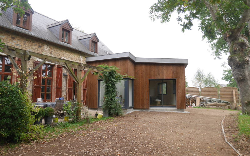 Rénovation extension bioclimatique d'une maison à Bohal
